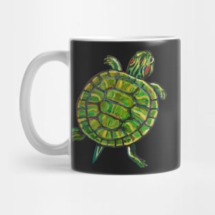 Colorful Green Slider Turtle Sticker by Robert Phelps Mug